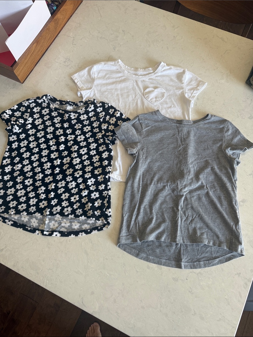 Old Navy Girls' Short-Sleeve Tee Set - White, Gray & Navy Floral
